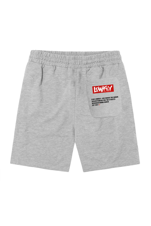 Lowkey Basic Track Shorts - Grey/Black/Red - Lowkey Down Under