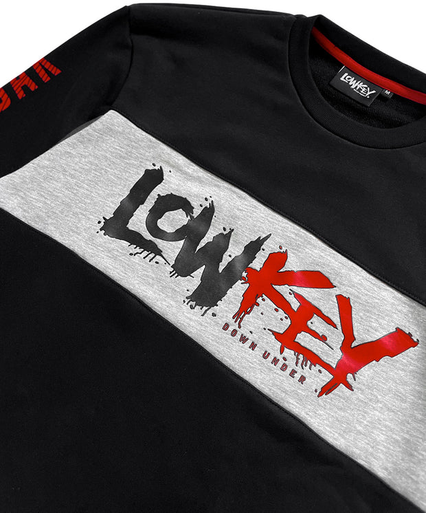 Lowkey Training Sweatshirt - Black/Heather Grey/Crimson Red - Lowkey Down Under
