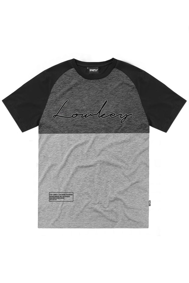 Lowkey Signature Block Tee - Charcoal/Grey/Black - Lowkey Down Under