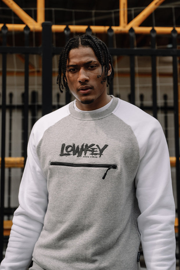 Lowkey Core Sweatshirt - Grey/White - Lowkey Down Under