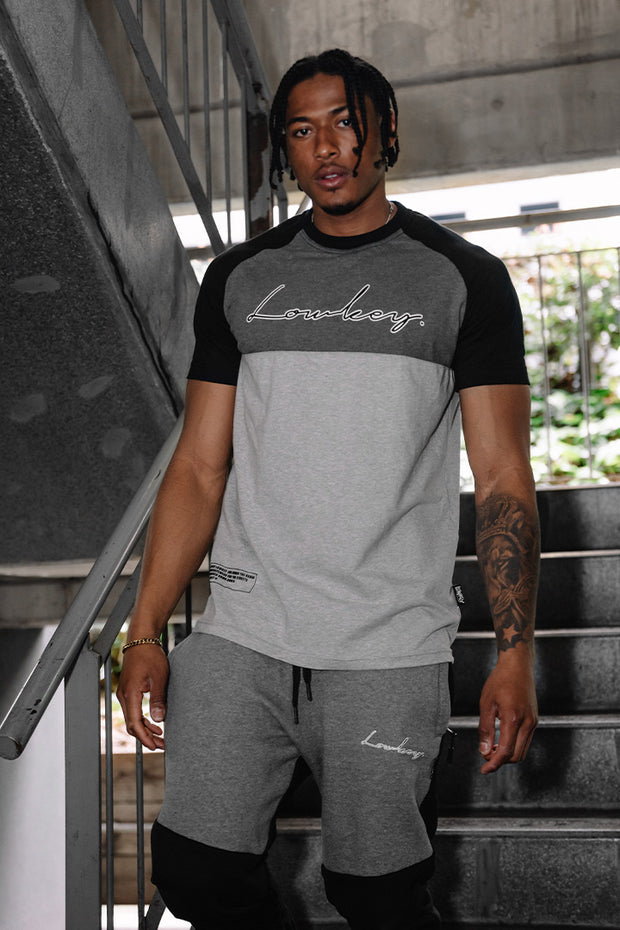 Lowkey Signature Block Tee - Charcoal/Grey/Black - Lowkey Down Under